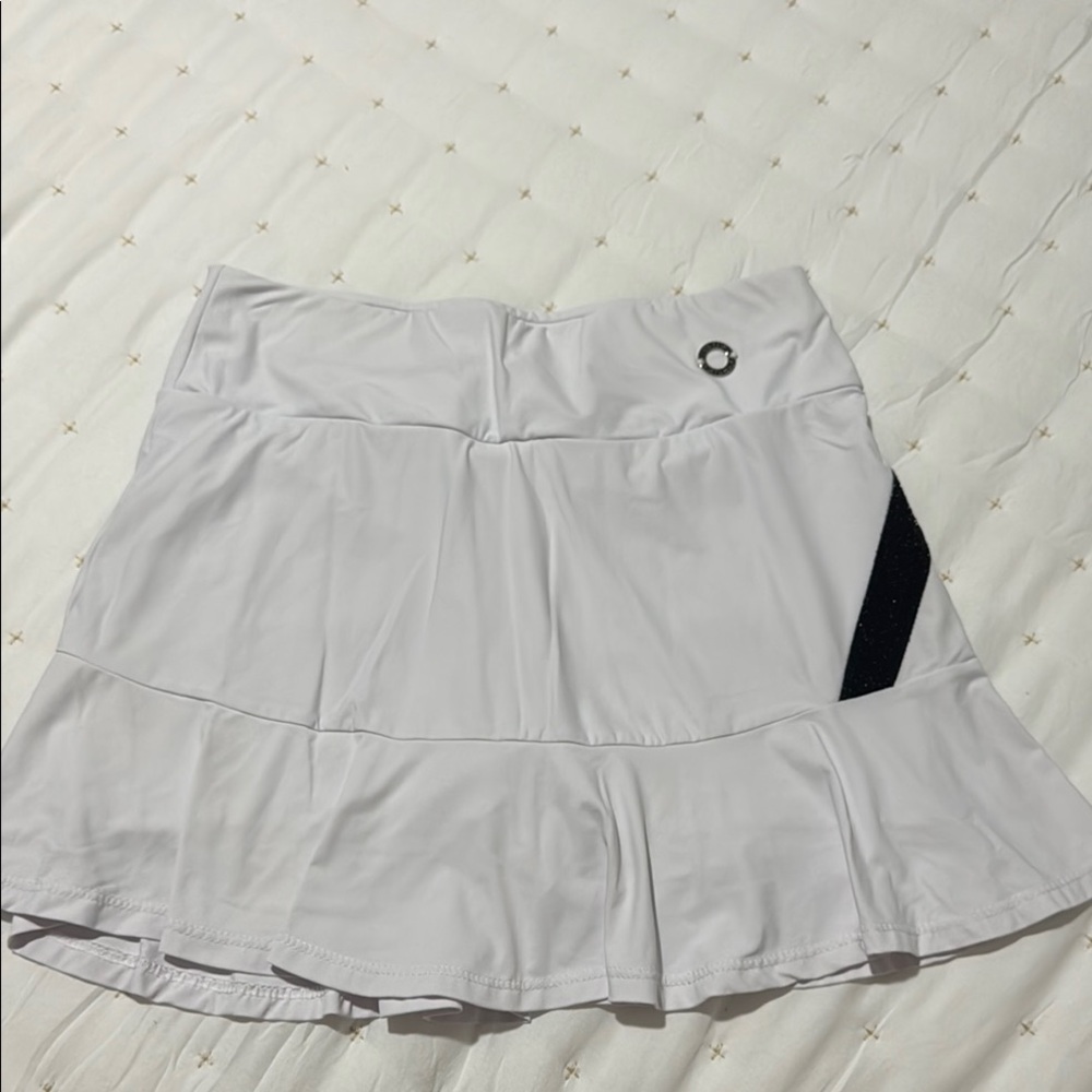 Elegant White Skort with Black Accent
